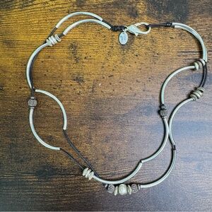 Lizzy James Necklace and Bracelet Silver and Black Convertible Statement Jewelry